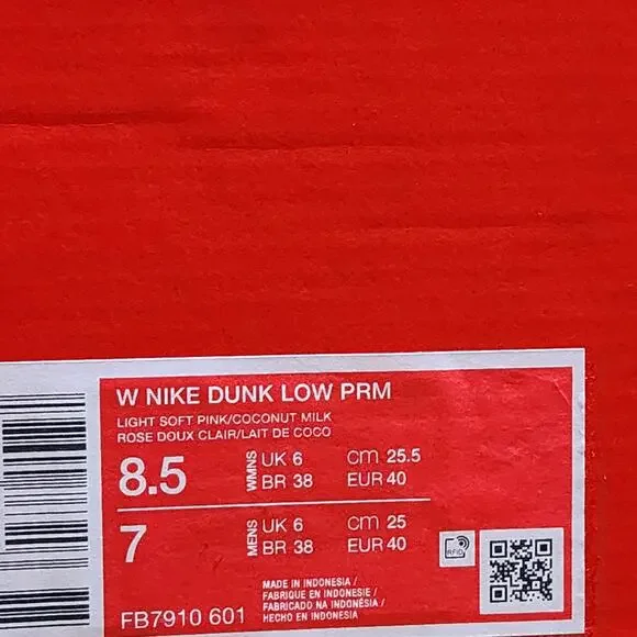Wmns Nike Dunk Low Light Soft Pink Brand New Sz 8.5 - Picture 9 of 9